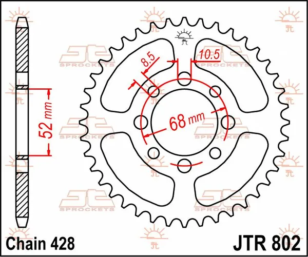 JT SPROCKETS Rear Sprocket Natural -0
