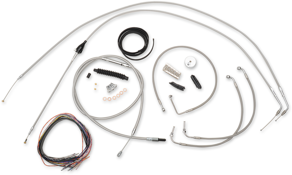 Complete Stainless Braided Handlebar Cable/brake Line Kit Silver, 2, nordicamoto.ro