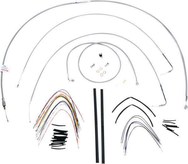 Complete Stainless Braided Handlebar Cable/brake Line Kit Silver, 1, nordicamoto.ro