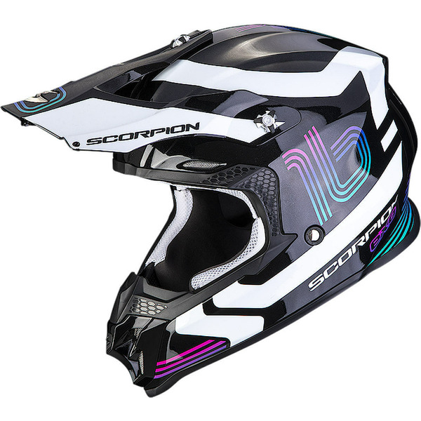 Casca cross-enduro SCORPION EXO VX-16 EVO AIR TUB Negru/Alb