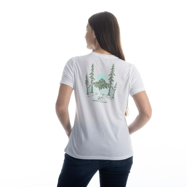 Tricou Dama Klim Canyon Tri-blend Dusty White - Hedge Green-9