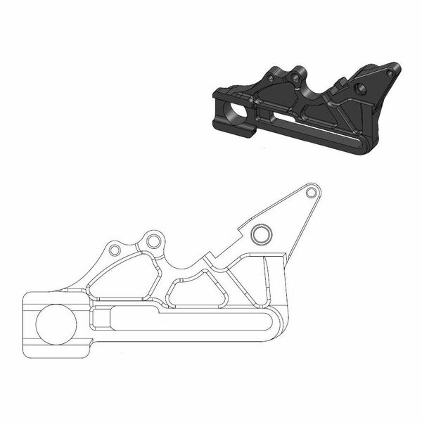 Relocation Bracket For Oem Caliper Black 