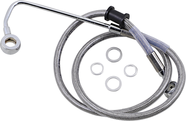 Extended Length Stainless Steel Brake Line Silver, Clear-coated Oversize [+51 mm (2'')], 1, nordicamoto.ro