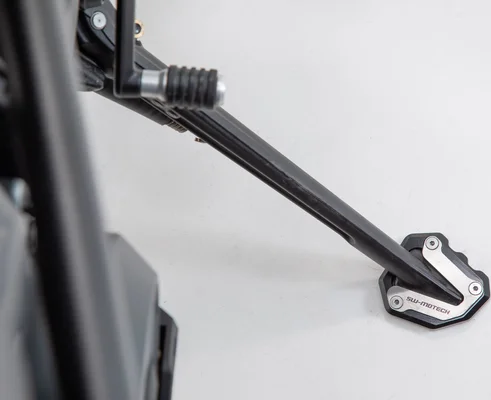 Extensie pentru piciorul suportului lateral, negru, argintiu, 2, nordicamoto.ro