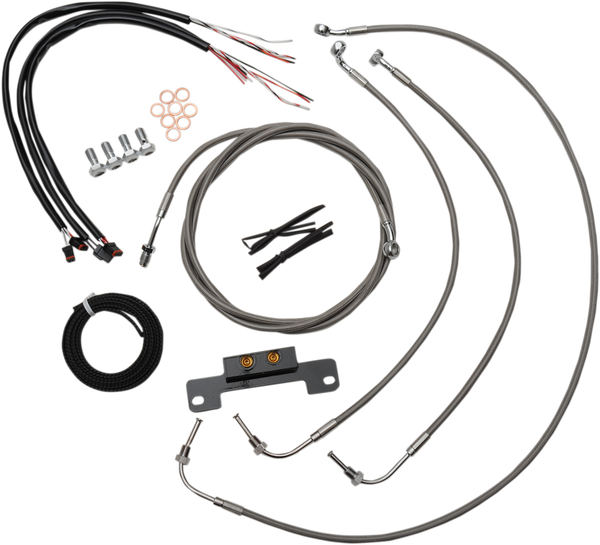 Complete Stainless Braided Handlebar Cable/brake Line Kit Silver, 1, nordicamoto.ro