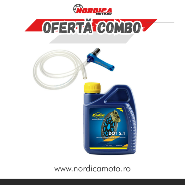 Pachet lichid de frana Putoline DOT 5.1 500ml + Aerisitor frana Motion Pro