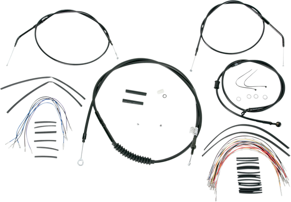 Complete Black Vinyl Handlebar Cable/line Kit For Ape Hanger Handlebars Black, 1, nordicamoto.ro