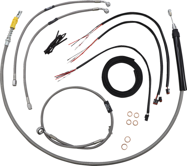 Complete Stainless Braided Handlebar Cable/brake Line Kit Silver, 1, nordicamoto.ro