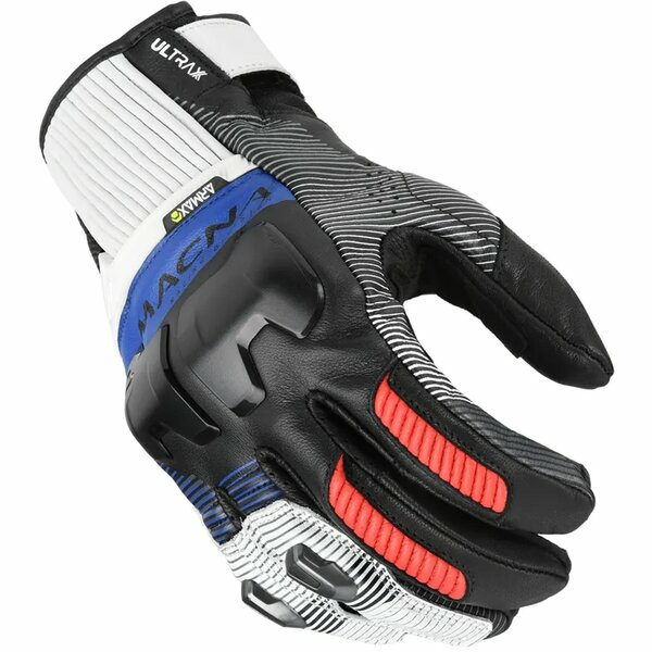 Manusi de piele MACNA ULTRAXX 2.0 S Negru/Albastru/Rosu, 4, nordicamoto.ro