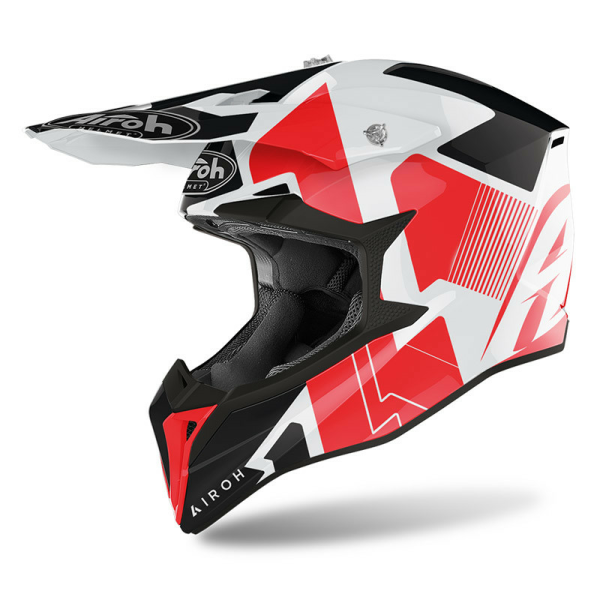 Casca Airoh Wraap Raze Red/White Gloss-0