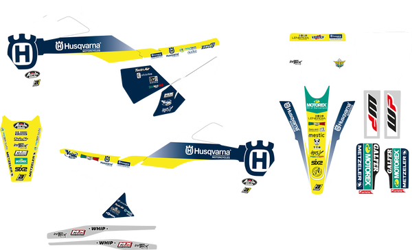 Trophy Graphic Kit Yellow, White, Blue, 1, nordicamoto.ro