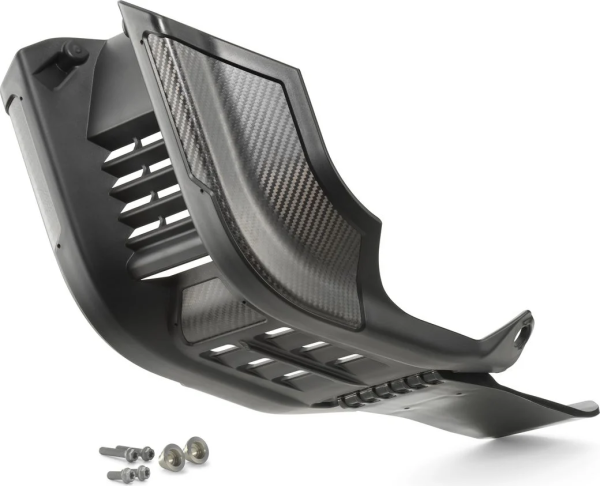 Factory skid plate with linkage protection