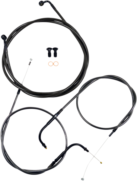 Standard Midnight Braided Handlebar Cable/brake Line Kit Black, 2, nordicamoto.ro
