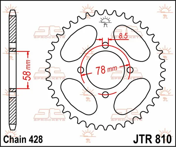 JT SPROCKETS Rear Sprocket Natural -0