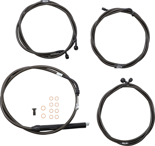 Standard Midnight Braided Handlebar Cable/brake Line Kit Black, 2, nordicamoto.ro