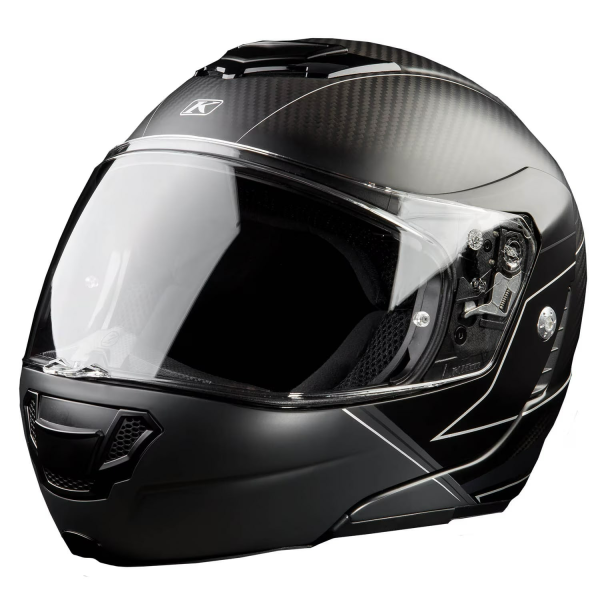 Cască Modulară Klim TK1200 Karbon ECE/DOT Gloss White-34