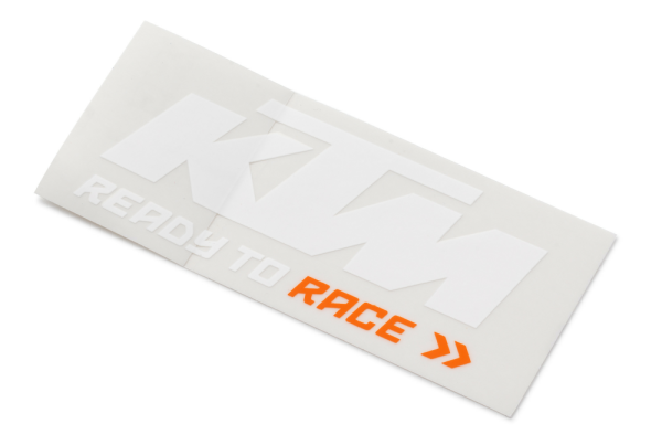 Logo sticker KTM white orange