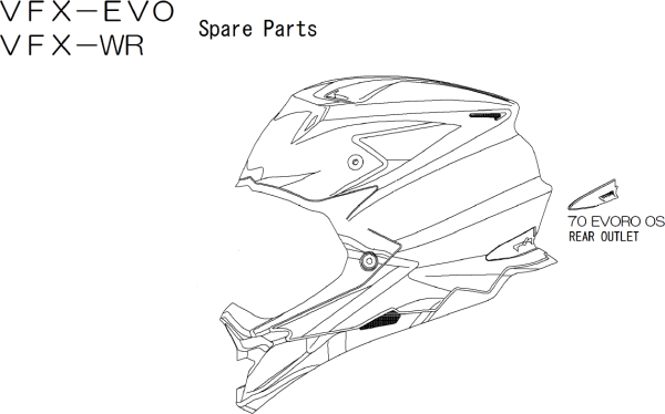 Accesoriu ventilație spate casca SHOEI VFW06/VFWR Rosu-2