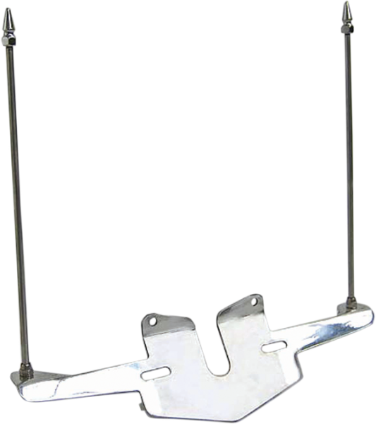 License Plate Mounted Double Flag Holder Kit Chrome, 1, nordicamoto.ro