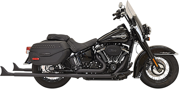 Fishtail True Dual Exhaust System Black, 1, nordicamoto.ro