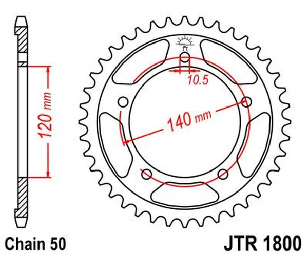 JT SPROCKETS Rear Sprocket Natural -0