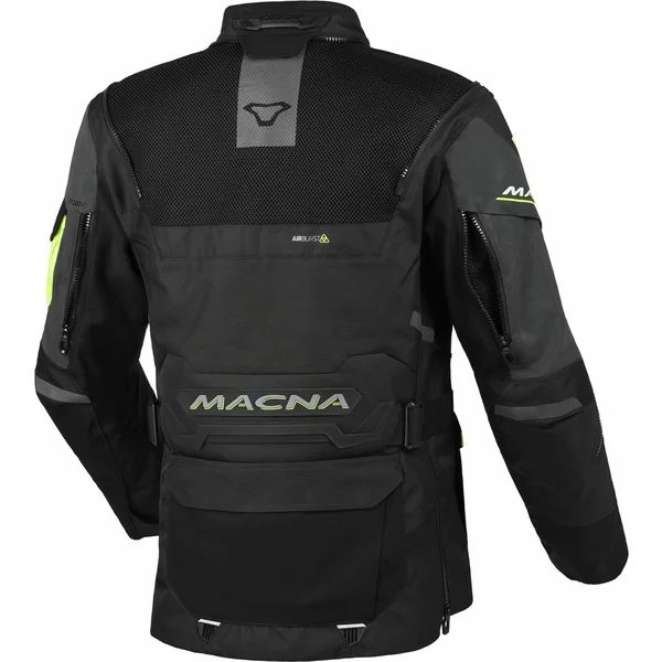 Geaca dama textil impermeabila touring/adventure MACNA FLEXODUS Night Eye™ S Negru Night Eye/Galben fluo, 26, nordicamoto.ro