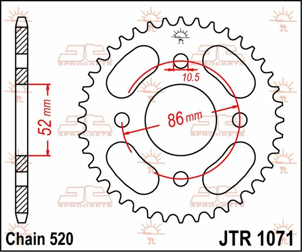 JT SPROCKETS Rear Sprocket Natural -0
