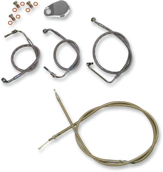 Standard Stainless Braided Handlebar Cable/brake Line Kit Silver, 1, nordicamoto.ro