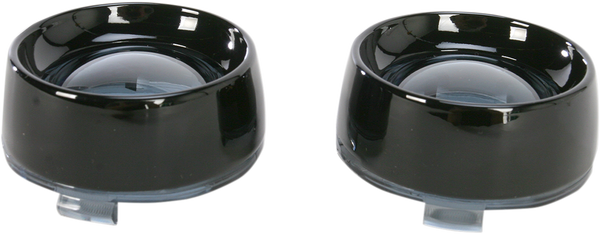 Deep-dish Bezels With Lens For Bullet Turn Signals Black, Gloss, 2, nordicamoto.ro