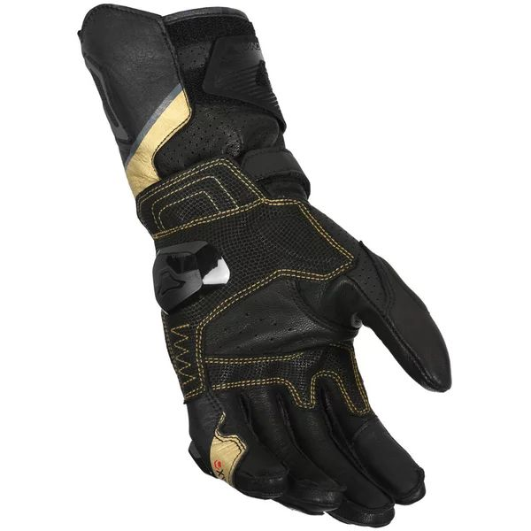 Manusi de piele sport dama MACNA PROTEGO S Negru/Auriu, 4, nordicamoto.ro