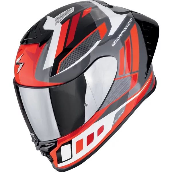Casca integrala sport SCORPION EXO-R1 EVO II AIR VITAL XS Negru/Argintiu/Rosu, 2, nordicamoto.ro