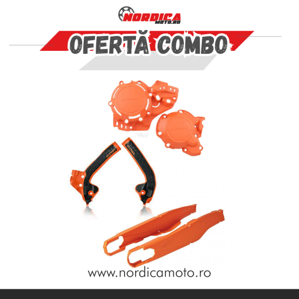 Pachet KIT PROTECTII MOTOR ACERBIS + PROTECTII CADRU KTM  ACERBIS + Protectie bascula  Polisport