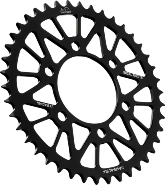 JT SPROCKETS Pinion spate din aluminiu Racelite, negru, 1, nordicamoto.ro