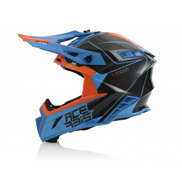 Casca Acerbis Steel Carbon Orange Blue-2