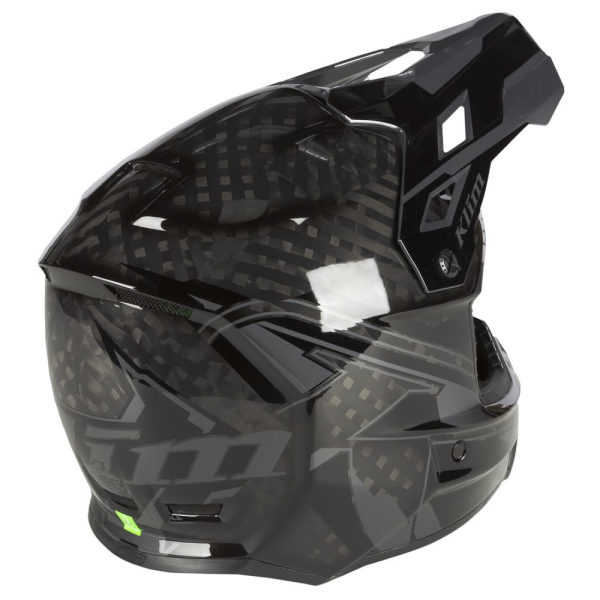 F3 Carbon Pro Helmet ECE Thrashed Electric Blue Lemonade - Metallic Silver-2