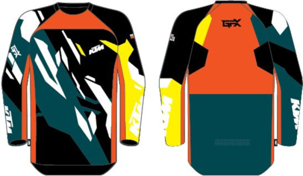 Tricou KTM Gravity-FX Yellow/Green/Orange/Black-1