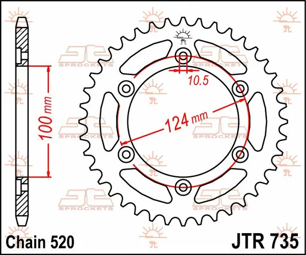 JT SPROCKETS Rear Sprocket Black -0