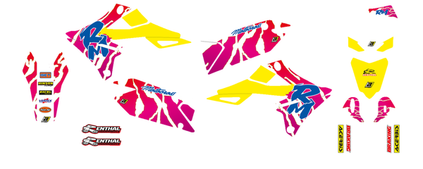 Graphic Kit Retro Yellow, White, Blue, Pink, 2, nordicamoto.ro