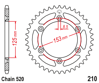 Pinion spate Beta 2T/4T RR 250/300/350/450 / XTrainer 250/300 '13-'20 (50 dinti) JTR210.50 Enduro Expert 21050EE-0