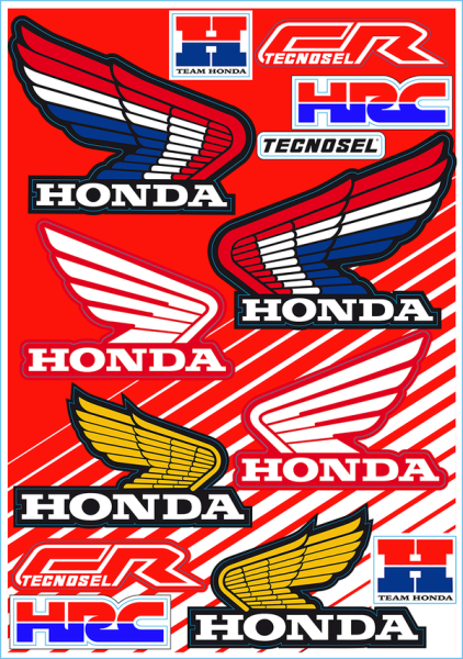 Sticker Sheet Red, White, Yellow, 1, nordicamoto.ro