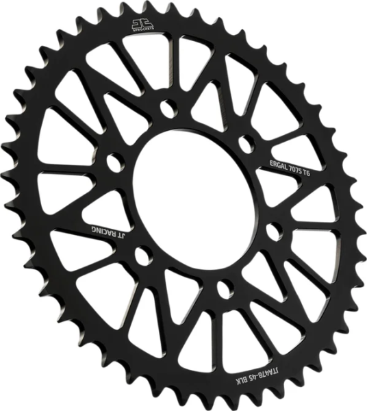 JT SPROCKETS Pinion spate din aluminiu Racelite, negru, 1, nordicamoto.ro