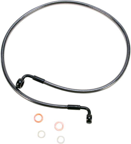 E-z Align Dot Braided Single Disc Front Brake Line Black, Black Pearl, 3, nordicamoto.ro
