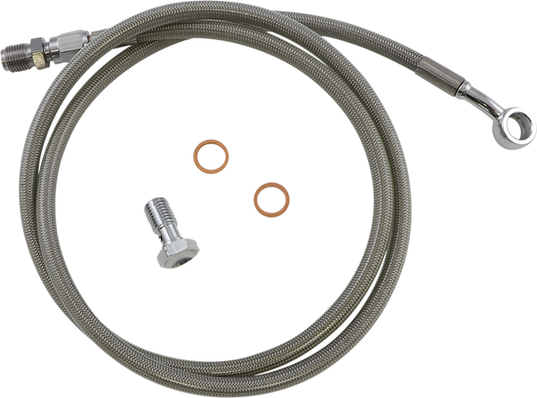 Extended Length Brake Line Silver Oversize [+152 mm (6'')], 1, nordicamoto.ro