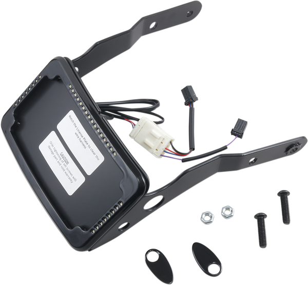 Curved License Plate Frame And Mount With License Plate Light Black, 3, nordicamoto.ro