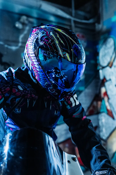 Threshold Synthwave Lazer Cobra Modular Helmet Multi, Blue -1