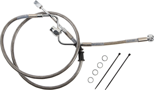 Rear Brake Line Silver, Polished, 1, nordicamoto.ro