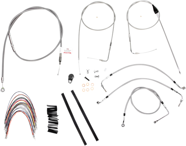 Complete Stainless Braided Handlebar Cable/brake Line Kit Silver, 1, nordicamoto.ro