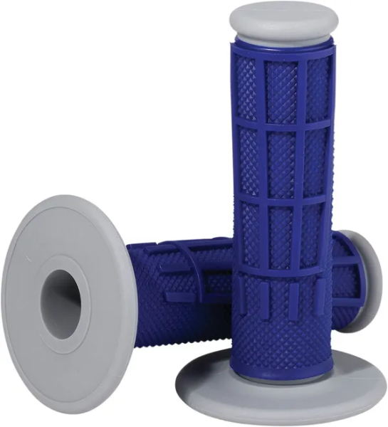 MOOSE RACING Comp Diamond Half Waffle Grips Blue -0