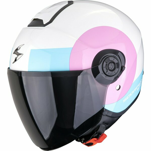 Casca open face/jet SCORPION EXO CITY II SHEER XXS Alb/Roz/Albastru, 1, nordicamoto.ro