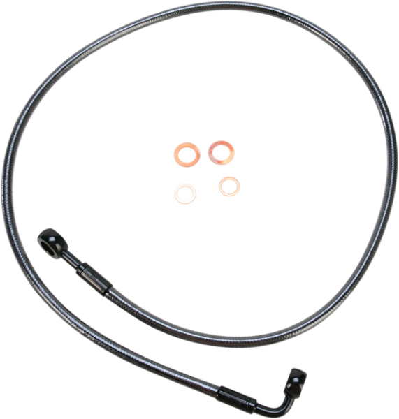 E-z Align Dot Braided Single Disc Front Brake Line Black, Black Pearl, 3, nordicamoto.ro